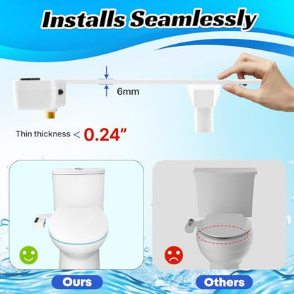 Bidet Attachment for Toilet Non-Electric,Ultra-Slim Self-Cleaning Toilet Bidet with Foldable Dual Nozzles,Adjustable Water Pressure for Rear and Feminine Wash(White) - color: A2-Bidet Attachment