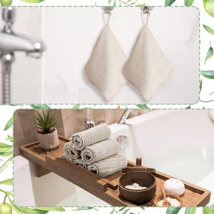 Batiyeer 6 Packs 100% Natural Sisal Exfoliating Washcloth Natural Skincare Gentle Durable Reusable for Face or Body Biodegradable Removes Dead Skin Cells Stimulates Circulation(11.02″ X 11.02″)