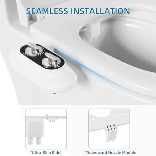 Ultra-Slim 3-in-1 Bidet Attachment for Toilet, Self-Cleaning Dual Nozzles for Posterior & Feminine Wash, Adjustable Water Pressure, Easy Install (Black) - color: Black, Solo Cold