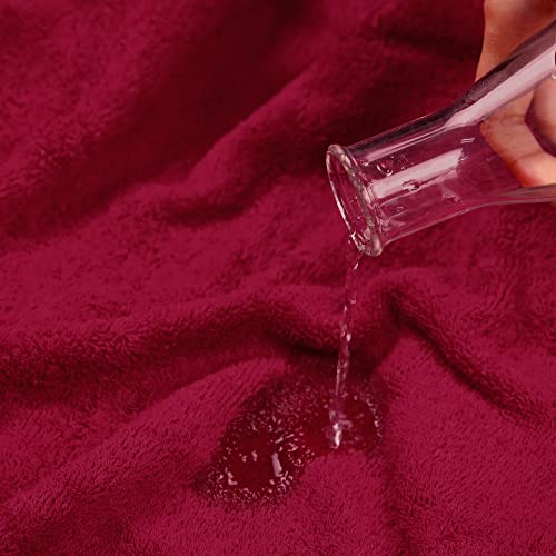 TRIDENT Bath Towel, 2 Piece Bathroom Towel, 100% Cotton, Highly Absorbent, Super Soft, Soft and Plush - Crimson Red - color: Crimson Red