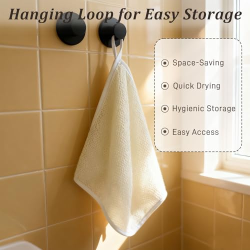 4PCS Exfoliating Bath Towels – Dual-Texture Face & Body Washcloths for Scrub, Massage & Skincare, Quick-Dry Shower Cloths for Men & Women