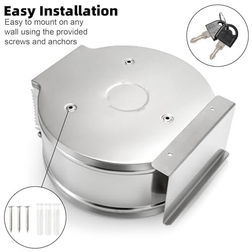 Commercial Jumbo Toilet Paper Dispenser with Shelf, Wall Mount Stainless Steel 9 Inch Roll Toilet Paper Holder, Brushed Touchless Toilet Tissue Dispenser with Lock Key for Restroom Bathroom