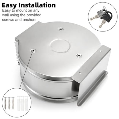 Commercial Jumbo Toilet Paper Dispenser with Shelf, Wall Mount Stainless Steel 9 Inch Roll Toilet Paper Holder, Brushed Touchless Toilet Tissue Dispenser with Lock Key for Restroom Bathroom