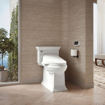 Kohler PureWash E750 Elongated Heated Bidet Toilet Seat, White with Touchscreen Remote Control, Quiet-Close Grip-Tight Lid, Self-Cleaning Wand, Warm Water Bidet, Adjustable Water Pressure, Nightlight - color: White