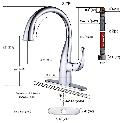 WOWOW Kitchen Faucet with Pull Down Sprayer, Pull Down Faucet with Dual Function Sprayer, Single-Handle Rv Utility Sink Faucets Kitchen, Leak Free Elegant Gooseneck Chrome Bar Sink Cold Water Faucets - color: Chrome Kitchen Faucet, style: Kitchen Faucet