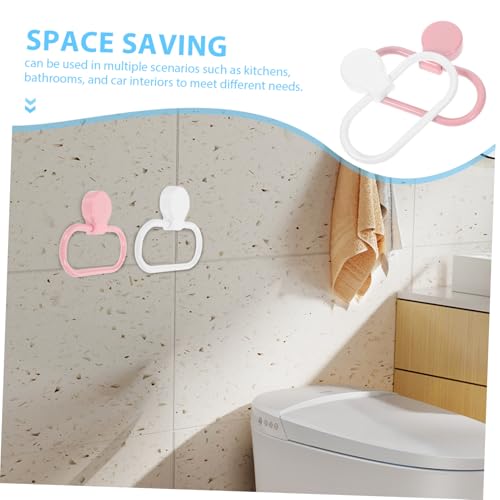 2Pcs Self Adhesive Towel Ring Elegant Plastic Hand Towel Holders for Kitchen and Bathroom No Drill Installation Space Saving Design Versatile Towel Hanger for Easy Use
