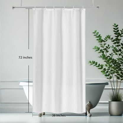 AooHome Fabric Shower Curtain, 36 Width x 72 Height Inch Stall Size Bathroom Curtain for Hotel, Waterproof, White - color: Solid White, size: 36"W x 72"L (Pack of 1)
