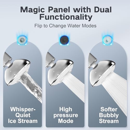 Kitchen Faucet Sprayer Attachment, Anti-Splash 3-Mode Swivel Faucet Extender with Wide Spray Area, 360° Rotating Faucet Aerator, Faucet Head Replacement for Kitchen, 55/64'' Female Thread - color: Silver