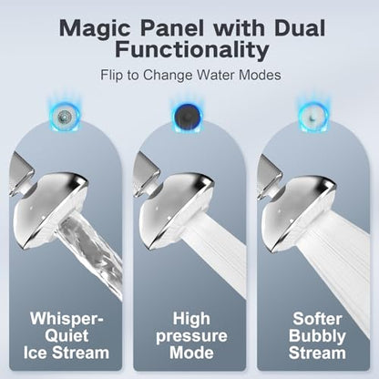 Kitchen Faucet Sprayer Attachment, Anti-Splash 3-Mode Swivel Faucet Extender with Wide Spray Area, 360° Rotating Faucet Aerator, Faucet Head Replacement for Kitchen, 55/64'' Female Thread - color: Silver