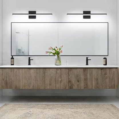 LED Bathroom Vanity Light, Modern Bathroom Light Fixture Over Mirror (Cool White 6000K), Vanity Light Bar with Angle Adjustable, 24 Inch, Black - color: Black-Cool White, size: 24 inch