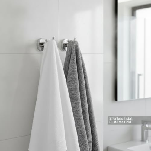 Wall Hook Stainless Steel Adhesive Mount for Bathroom Tile and Glass, Drill-Free Holder for Wet Towels and Robes (1 Piece) - size: 2.64 x 1.97 x 1.65 in