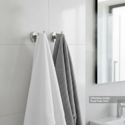 Wall Hook Stainless Steel Adhesive Mount for Bathroom Tile and Glass, Drill-Free Holder for Wet Towels and Robes (1 Piece) - size: 2.64 x 1.97 x 1.65 in