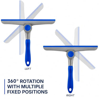 10" Heavy Duty Blue, Grey Window Cleaning Squeegee, Handheld Squeegee for Glass Doors, Windows, Car Windshields & More - color: Blue