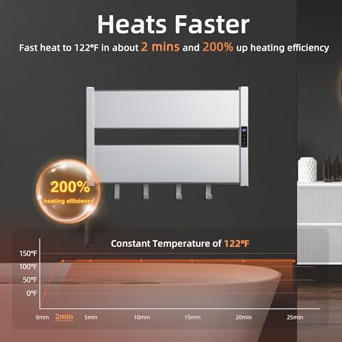 K&KALONZO Electric Heated Towel Rack, 2-Min Heat, Plug-in/Hardwired, H2-S | Wall Mounted, 10 Timers & 3 Heat Levels, 2H Rapid Dry, Anti-Scald, Aerospace Aluminum Towel Warmer for Bathroom, 4 Hooks, - color: Silver, size: 2-Bar