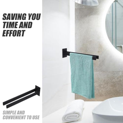 UPKOCH Towel Holder Sleek Contemporary Stainless Steel Wall Mounted Dual Bar with Dual Rod Design Easy to Install Towel Rack with Tools and Instructions for Kitchen and Bathroom