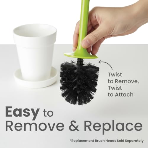 Vigar Flower Power Toilet Brush with Holder Set for Bathroom, White | Daisy-Shaped Handle, Flowerpot Base with Saucer, Durable Bristles, Toilet Brush and Holder Set for Bathroom - color: White