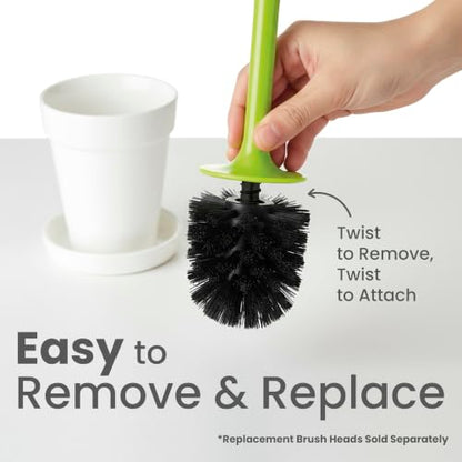 Vigar Flower Power Toilet Brush with Holder Set for Bathroom, White | Daisy-Shaped Handle, Flowerpot Base with Saucer, Durable Bristles, Toilet Brush and Holder Set for Bathroom - color: White