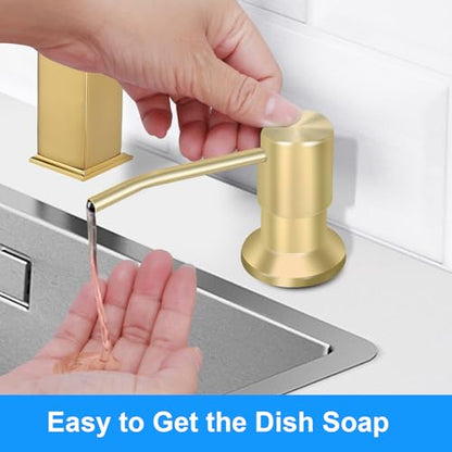 Soap Dispenser Kitchen Sink, Sink Soap Dispenser, 47" Extension Tube kit, Dish Soap Dispenser Pump, No Need More Refills (Gold) - color: Golden