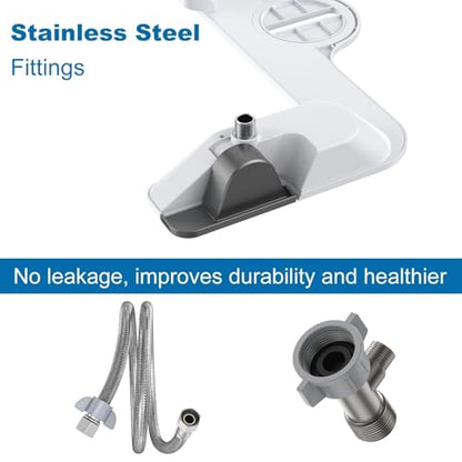 Ultra Slim Bidet Attachment for Toilet Seat, Dual Nozzle Rear and Feminine Wash, Self Cleaning Sprayer, Non Electric Bidet with Adjustable Water Pressure, Brass Inlet, Easy Installation - color: Apple Gray-11