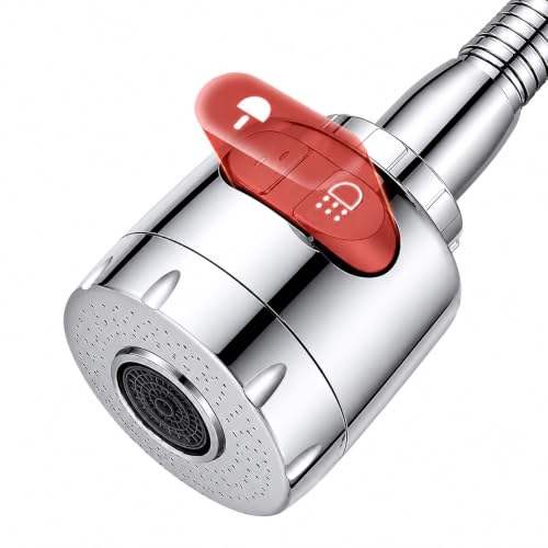 Faucet Extender for Kitchen Sink with Faucet Sprayer Attachment, 360° Rotating Faucet Adapter, Movable Faucet Head for Full Sink Coverage, Fully Adjustable, Quick & Easy Setup