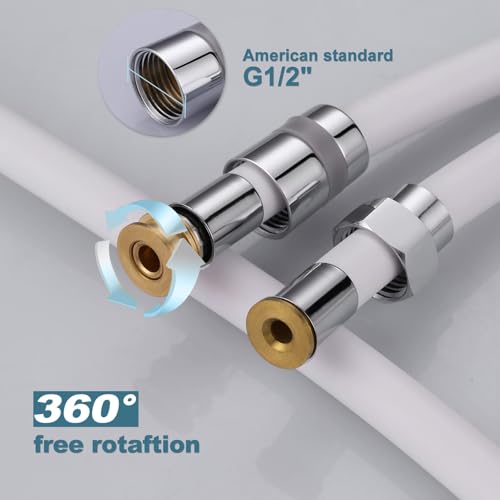 Extra Long Shower Hose - 63 Inches Extension for Bathing, Toilet Cleaning, Dogs, Bathroom - White Handheld Shower Head Hose - color: White, size: 63inch
