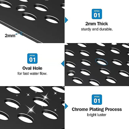 YFZGZA 4-1/4" Screw-in Square Floor Drain Cover | Shower Strainer Grate Drain Replacement Cover,Easy to Install, Removable Sus304 Stainless Steel