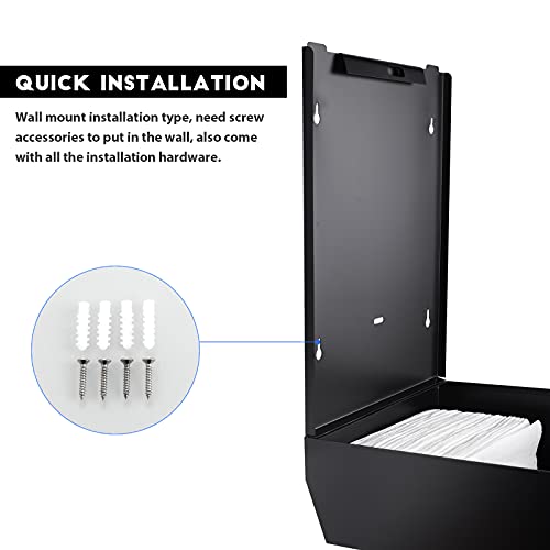 Gorlary Commercial Paper Towel Dispenser Wall Mount, Matte Black | Fits C-Fold Multifold Trifold Paper Towels, Stainless Steel Dispenser with Lock, Touchless Hand Towel Holder for Bathroom - color: Large-black