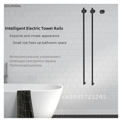 Vertical Electric Heated Towel Rail for Bathroom, Freestanding Towel Warmer Rack with Smart Temperature Control,40-60°C Adjustable for Drying Towels and Silk Care, Modern Black Towel Heater Bar for B - color: Brushed Nickel
