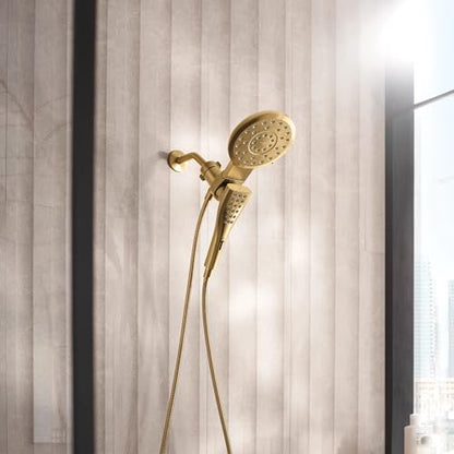 Moen Verso Magnetix Handheld & Rain Shower Head Combo, Brushed Gold | 8-Function Handheld, 7-Inch Rain Shower Head, Detachable with 72-Inch Metal Hose, Model 220C3BG - color: Brushed Gold