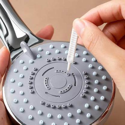 30PCS Shower Head Cleaning Brush Set - Crevice Cleaner for Bathroom Use | White nylon 30 brushes clean shower heads, faucets, grout & crevices. Scratch-free. For kitchens, bathrooms & year-round.