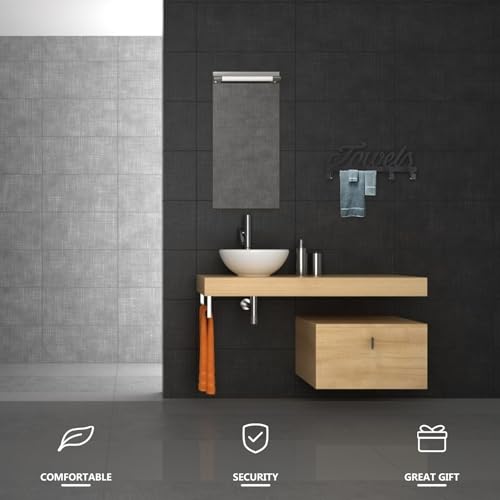 VALICLUD Wall-Mounted Bathroom Towel Rack and Hook Set Stainless Steel Over Door Towel Holder with Multiple Hooks for Bath and Clothes Storage in Home Bathroom