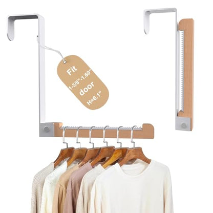 2 Pack Over The Door Hooks(L=6.1"), Over Door Hanger, Heavy Duty No Drill Hanger for Towels, Coats, Hats, Bags in Bathroom, Bedroom, Kitchen, Living Room-White - color: White(2 Pack 6.1")