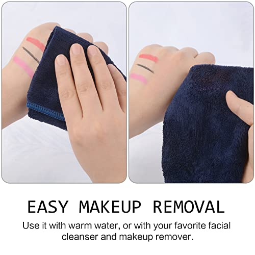 Microfiber Facial Cloths Fast Drying Washcloth 12inch x 12inch (Pack of 2, Navy Blue) - color: Navy Blue, size: 1 Count (Pack of 2)