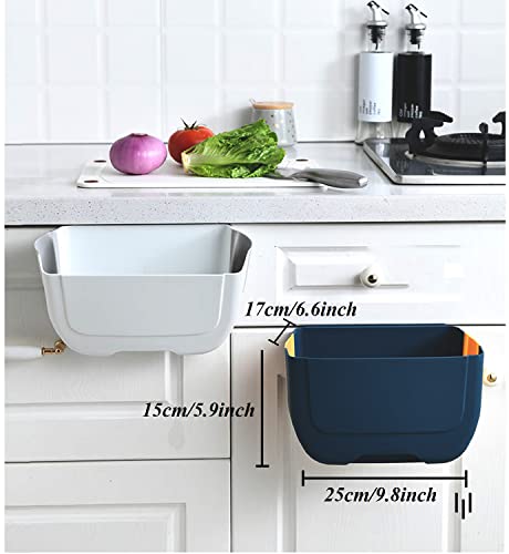 Hanging Folding Mini Trash Can for Kitchen Cabinet Door, Small Collapsible Garbage Bin Under Sink,Wall Mounted Folding Waste Bin- Mini Garbage Container for Cabinet/Bedroom/Bathroom (3L) (Black) - color: Black