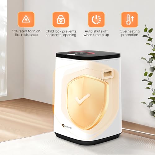DR.PREPARE Towel Warmer for Bathroom, 23L Towel Warmer Bucket with LED Display, Auto Shut Off, 3 Timer Settings, Child Safety Lock, 4 Hooks, Large Luxury Warmer for 3 Towels, Bathrobes, Blankets, PJ's