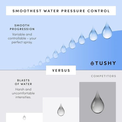 TUSHY Spa 3.0 Cool to Warm Water Bidet Attachment, Bamboo | Universal Fit, Easy Install, Self-Cleaning, Adjustable Pressure and Angle Control, Sink Access Required Within 6 Feet - color: White/Bamboo, style: Warm Water Optional