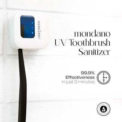 Mondano UV-C Toothbrush Sanitizer and Holder, Toothbrush Case - Manual/Electric Toothbrush Cover for Any Toothbrush Head - Rechargeable Toothbrush Travel Case, Tooth Brush Cover Cap for Home - color: Frost White