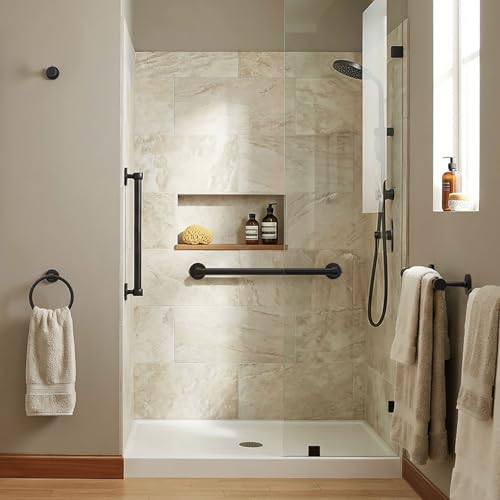 Gatco 624MX Gibson 36" L Grab Bar, Matte Black/ADA Compliant Stainless Steel Safety Grab Bar for Bathroom - color: Matte Black, size: 36''L