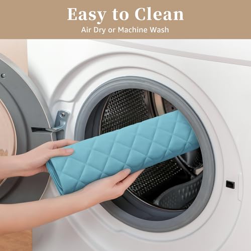 Yolife Bathtub Shower Mat Non Slip, Natural Rubber Bath Tub Floor Liner Mats with Strong Suction Cups for Inside Shower Bathroom, Machine Washable, Soft on Feet, 27.5 x 17 Inch, Blue - color: Blue
