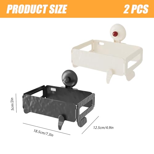 2 Pcs Folding Trash Bag Holder, Removable Suction Cup Kitchen Trash Can Hanging Rack, Collapsible Detachable Garbage Bag Holder, Space Saving Towel Hanger for Kitchen/Bathroom/RV/Cabinets/Dorm Room