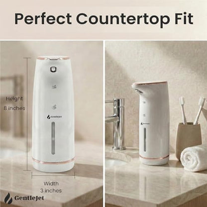 GentleJet Cloudfoam Automatic Foaming Soap Dispenser Touchless Foam Dispenser for Kids & Family, Soft Rich Foam, USB-C Rechargeable, No-Clog Design, IPX5 Waterproof, 320 ml - color: White - Rose Gold