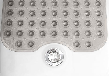 Extra-Long Non-Slip Bathtub & Shower Mat 39”x16” (Smooth/Non-Textured Tubs Only) Safe, Clean, Machine-Washable, Superior Grip&Drainage, Vinyl, Transparent Gray (Grey) - color: Transparent Gray (Grey), size: 39" x 16" (Rectangular)