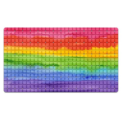 FCZ Bath Tub Mat Non Slip Shower Mat Watercolor Rainbow Tie Dye 26.8x15 inches Rectangular PVC Mat with Suction Cups Drain Holes Machine Washable - color: Watercolor Rainbow Tie Dye