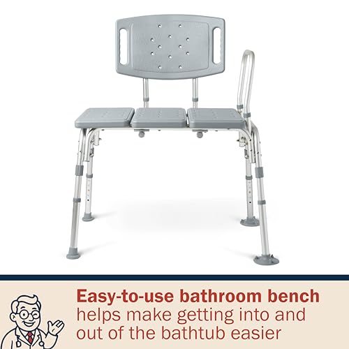 Tub Transfer Bench with Anti-Slip Suction Feet, Lightweight for Easy Movement, for Use as a Shower Bench or Bath Seat - size: 500 Pound Capacity