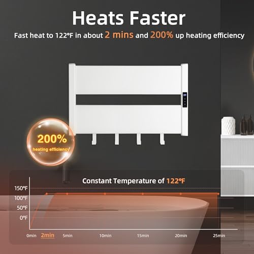 K&KALONZO Electric Heated Towel Rack, 2-Min Heat, Plug-in/Hardwired, H2-W | Wall Mounted, 10 Timers & 3 Heat Levels, 2H Rapid Dry, Anti-Scald, Aerospace Aluminum Towel Warmer for Bathroom, 4 Hooks, - color: White, size: 2-Bar
