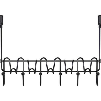 Deco Brothers Over The Door Hook Organizer with 11 Hooks, Black - color: Black