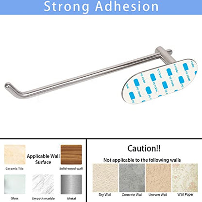 TocTen Hand Towel Holder, No Drilling Stick on Wall Towel Bar, SUS 304 Stainless Steel Towel Rod, Strong Self Adhesive Towel Rack/Hanger for Bathroom Kitchen (Polished Chrome) - color: Polished Chrome, size: 1 Pack 8.35 inch