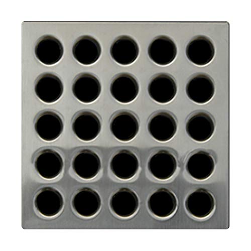 E4404 Square Shower Drain Grate, Brushed Nickel