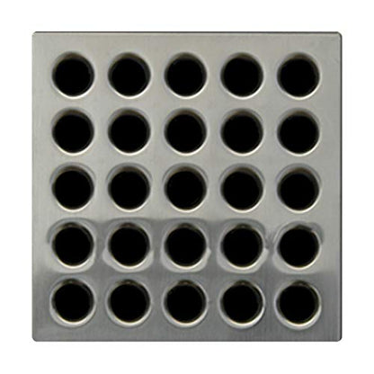 E4404 Square Shower Drain Grate, Brushed Nickel