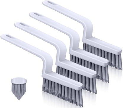 Lumkew Grout Brush Cleaning, 4 Pcs Grout Cleaner Scrubber for Tile Floors | Hard Bristle, Bathroom Cleaning Brushes, For Scrub Shower Tile Grout